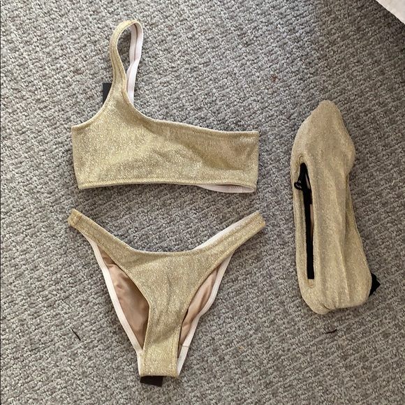 triangl swimwear Swim One Shoulder Gold Triangl Poshmark